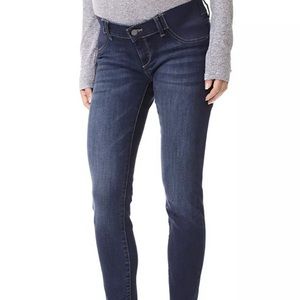NWT DL1961 Margaux maternity jeans 32 x 28 Ankle skinny raw hem Med Dark wash